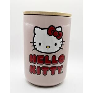 “Hello Kitty” Pink Cookie Treat Canister Jar with Wooden Lid